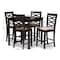 Baxton Studio Lanier Sand Upholstered Espresso Finished 5-Piece Wood Pub Set 157-9599-9776 - alternate 5